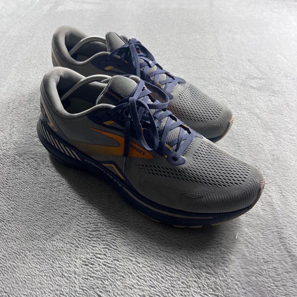 Brooks Adrenaline GTS 23 Mens Running Shoes Grey Blue Orange 1103911D027 Size 14